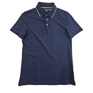 Banana Republic Performance Pique Polo Golf Shirt Navy Blue Men’s Medium EUC LN